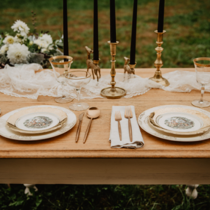 LuxeGlow 6-Seater Gold Dining Table