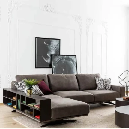 ALODON – L Shape Sofa With Daybed and Side Shelf