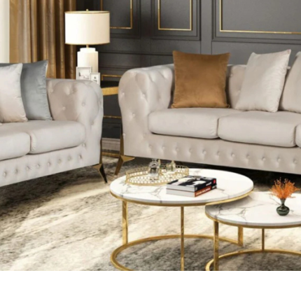 Venice 3+2 FABRIC SOFA PLUSH VELVET – CREAM