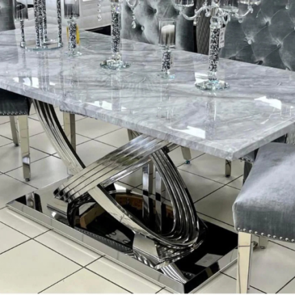 Rose Grey Marble Dining Table